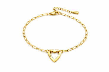 Ruby mit Verschluss HERZ - gold