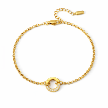 Ming mit Kristallverschluss RUND - gold