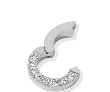 Zirkonia Verschluss RUND - silber