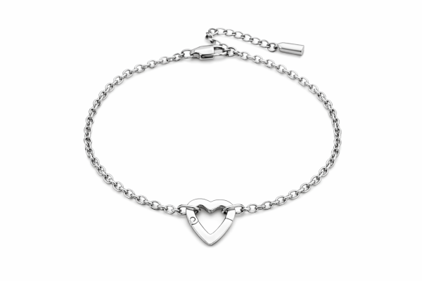 Ming mit Verschluss HERZ - silber