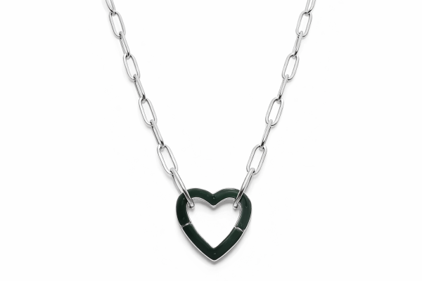 Ruby mit Verschluss HERZ - silber