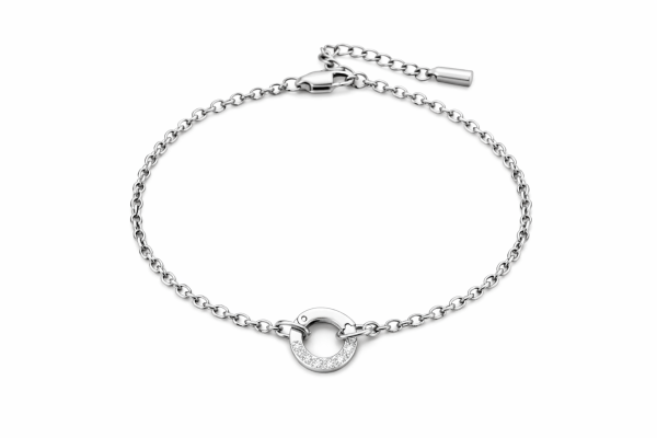 Ming mit Kristallverschluss RUND - silber