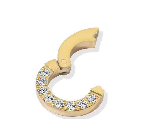 Zirkonia Verschluss RUND - gold